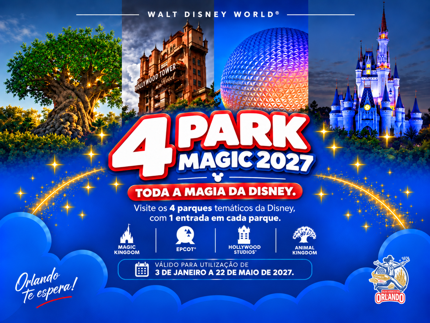 4 Park Magic 2027 está de volta ao Walt Disney World
